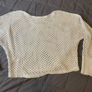 Express Women's Silver ‘holy’ crop Sweater